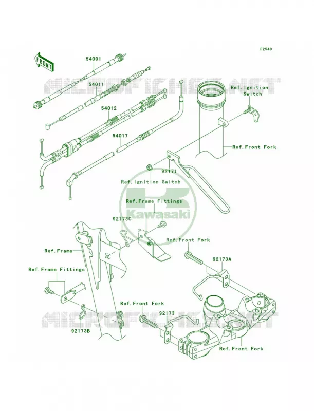 Cables Kawasaki MOTOS 650 2013 KLR650  KL650EDF