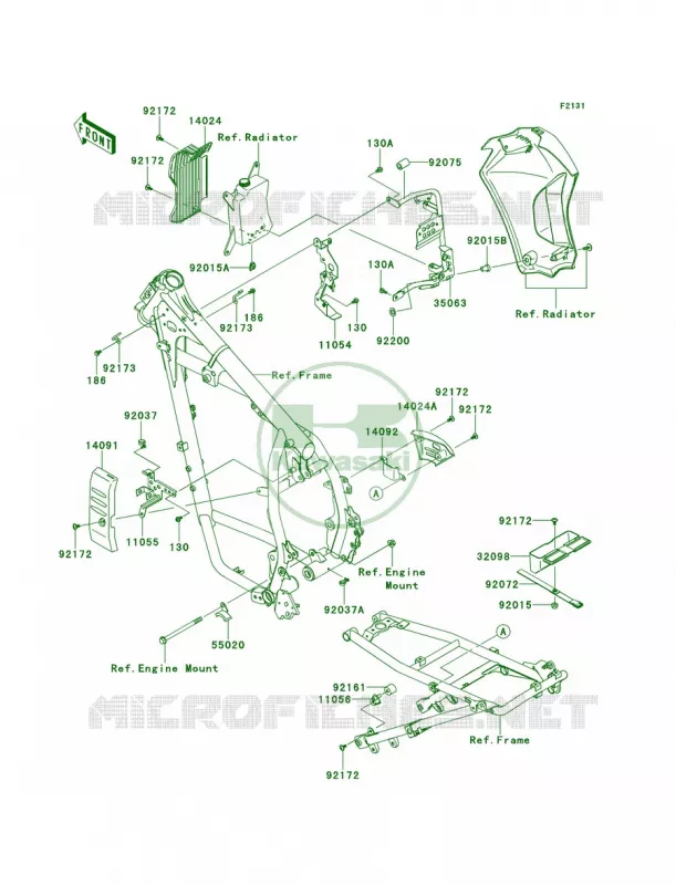 Frame Fittings Kawasaki MOTOS 650 2013 KLR650  KL650EDF