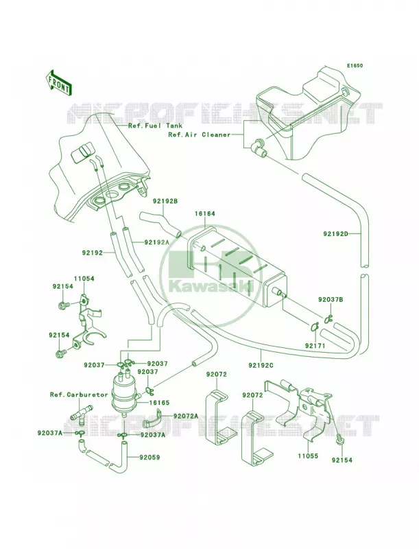 Fuel Evaporative SystemCA Kawasaki MOTOS 650 2013 KLR650  KL650EDF