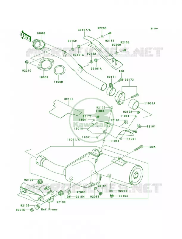 Mufflers Kawasaki MOTOS 650 2013 KLR650  KL650EDF