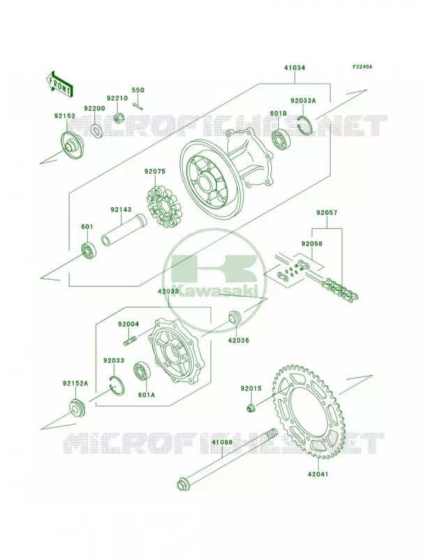 Rear HubECF-EES Kawasaki MOTOS 650 2013 KLR650  KL650EDF