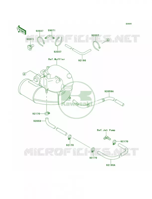 Cooling Kawasaki JET SKI 650 1993 X2  JF650-A8