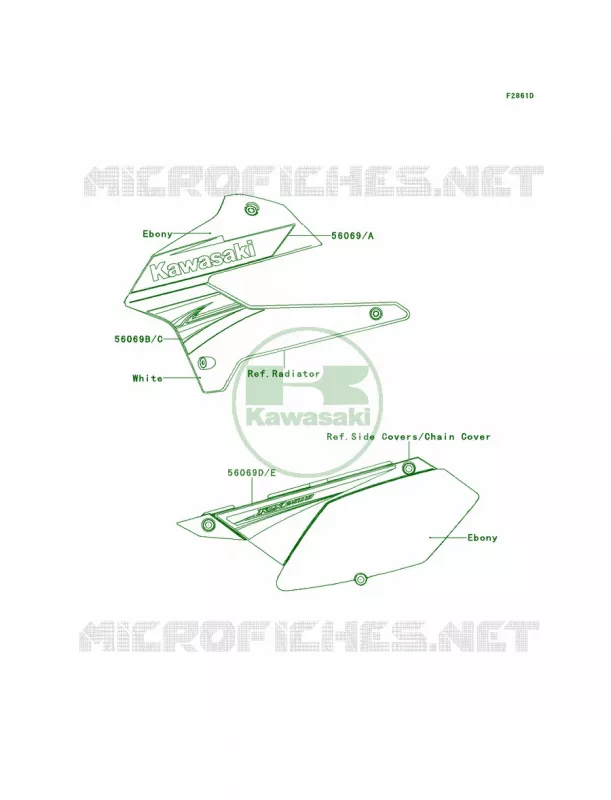 DecalsWhiteTBF Kawasaki MOTOS 250 2012 KLX250S  KLX250TCF
