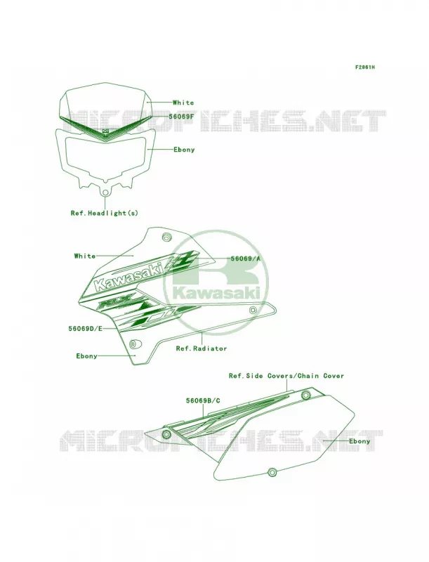 DecalsWhiteTDF Kawasaki MOTOS 250 2012 KLX250S  KLX250TCF