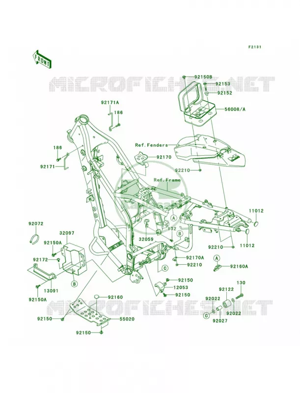 Frame Fittings Kawasaki MOTOS 250 2012 KLX250S  KLX250TCF