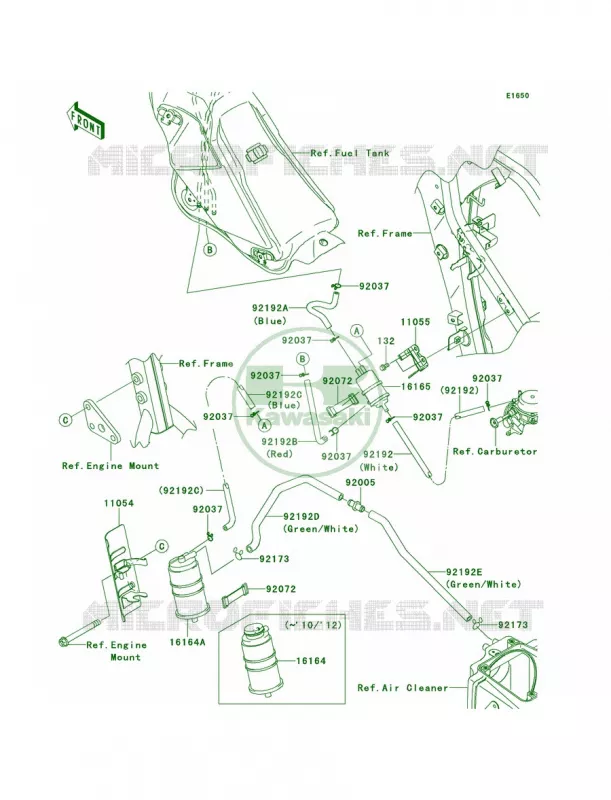 Fuel Evaporative SystemCA Kawasaki MOTOS 250 2012 KLX250S  KLX250TCF