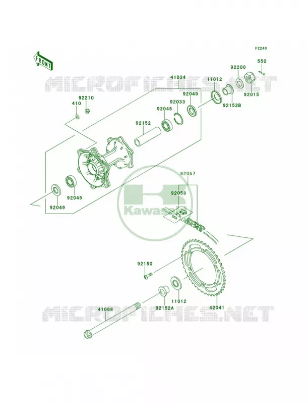 Rear Hub Kawasaki MOTOS 250 2012 KLX250S  KLX250TCF