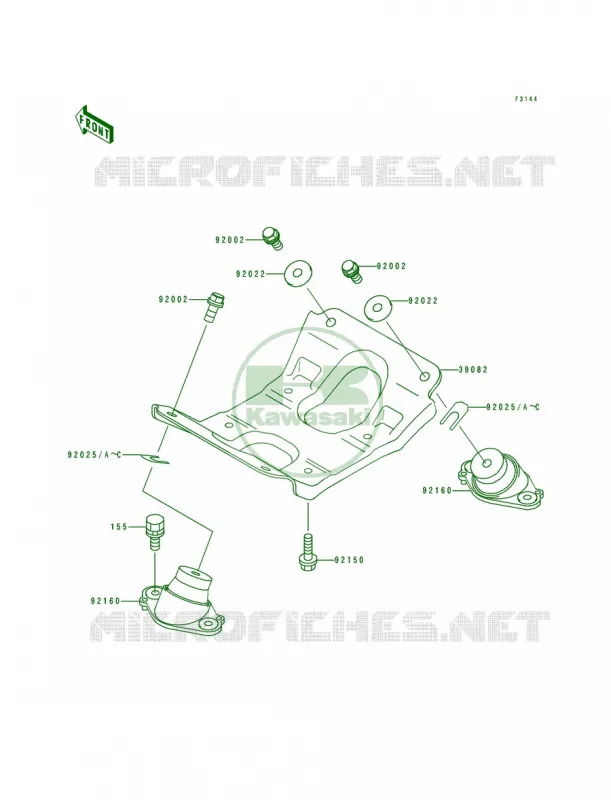 Engine Mount Kawasaki JET SKI 750 1993 SUPER SPORT XI  JH750-B1