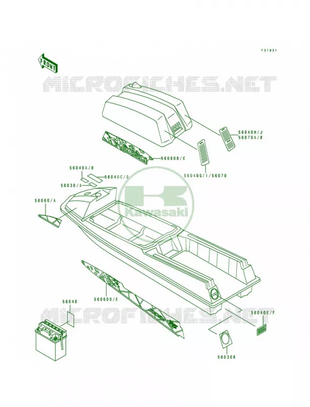 LabelsJS550-C3C4C5 Kawasaki JET SKI 550 1993 550 SX  JS550-C3