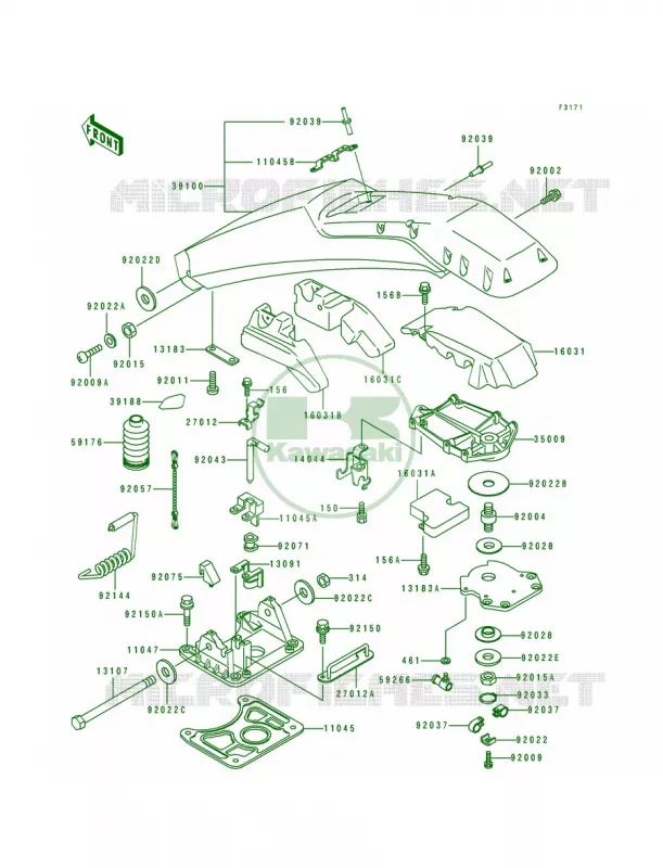 Handle Pole&ampNAMI.KAW64650 91 Kawasaki JET SKI 650 1993 650 SX  JS650-B3