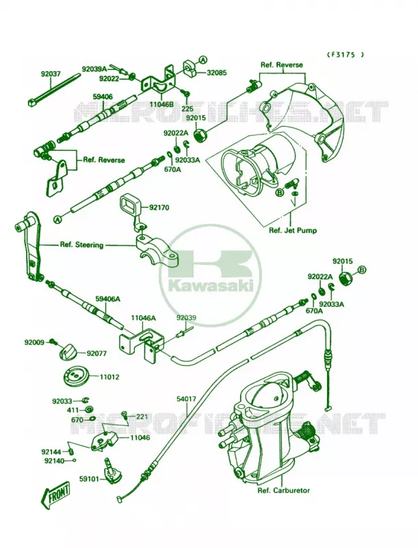 Cable Kawasaki JET SKI 650 1992 JET MATE  JB650-A4