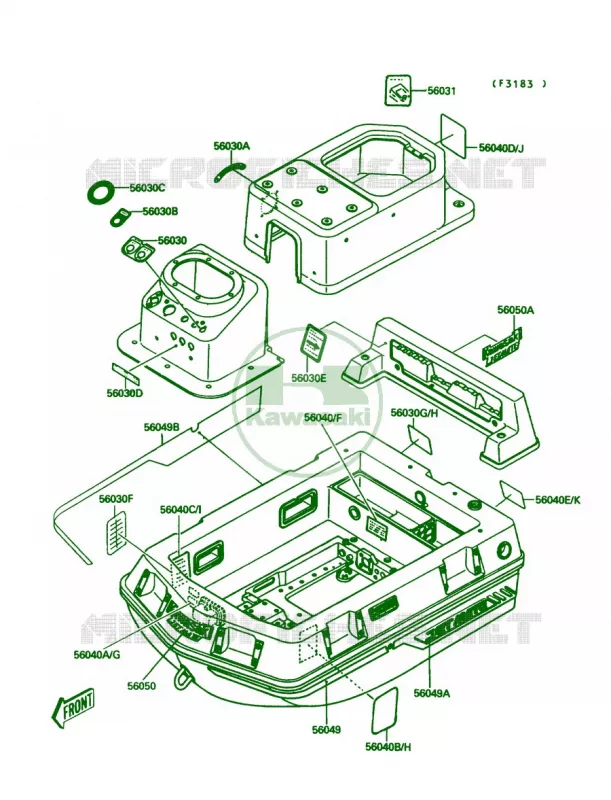 Label Kawasaki JET SKI 650 1992 JET MATE  JB650-A4