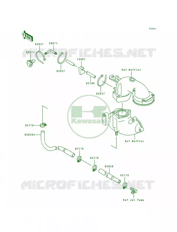 Cooling Kawasaki JET SKI 650 1992 TS  JF650-B4