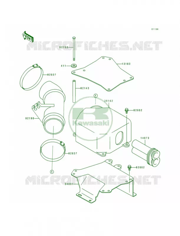 Intake Silencer Kawasaki JET SKI 650 1992 TS  JF650-B4