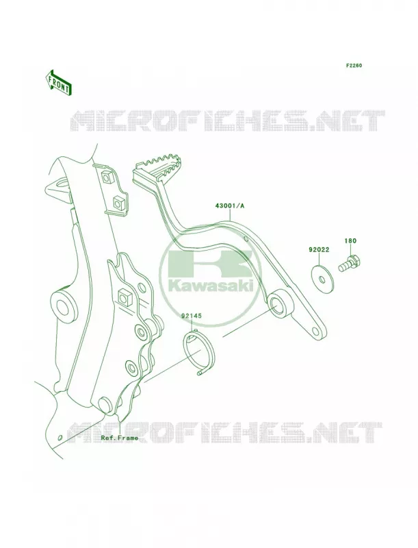 Brake Pedal Kawasaki MOTOS 650 2012 KLR650  KL650ECF