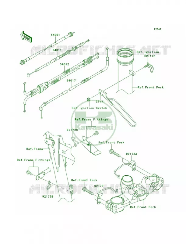 Cables Kawasaki MOTOS 650 2012 KLR650  KL650ECF