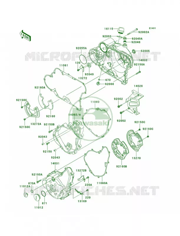 Engine Covers Kawasaki MOTOS 650 2012 KLR650  KL650ECF