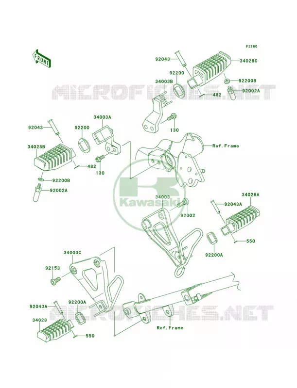 Footrests Kawasaki MOTOS 650 2012 KLR650  KL650ECF