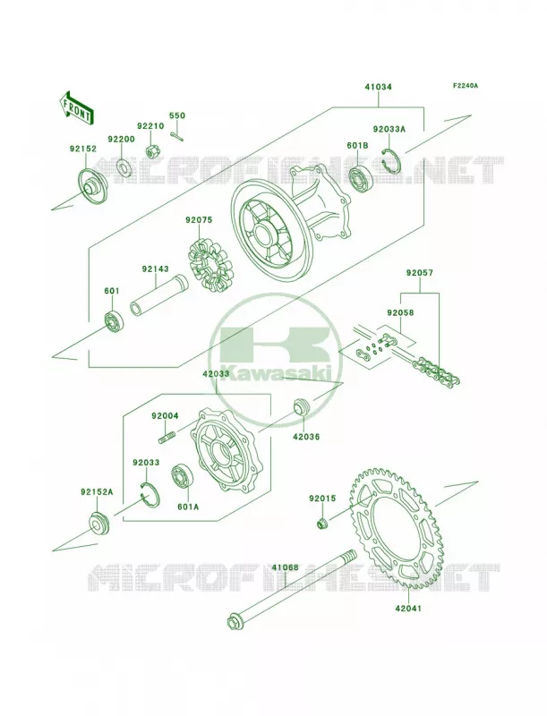Rear HubECF-EES Kawasaki MOTOS 650 2012 KLR650  KL650ECF