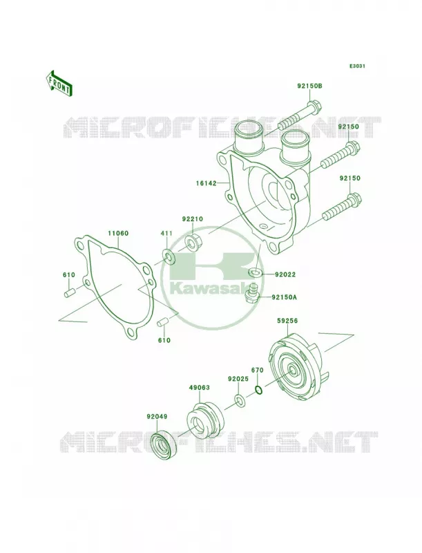 Water Pump Kawasaki MOTOS 650 2012 KLR650  KL650ECF