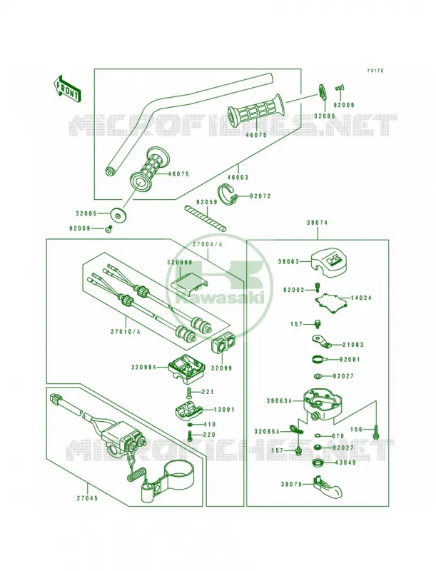 Handlebar Kawasaki JET SKI 550 1992 550 SX  JS550-C2