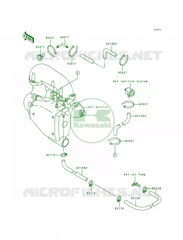 Cooling Kawasaki JET SKI 750 1992 750 SX  JS750-A1