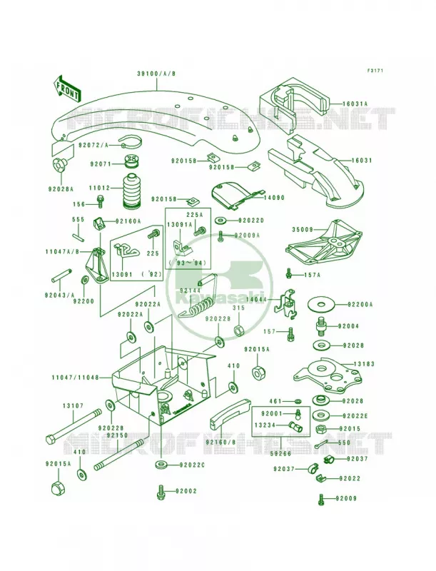Handle PoleJS750-A1A2A3 Kawasaki JET SKI 750 1992 750 SX  JS750-A1