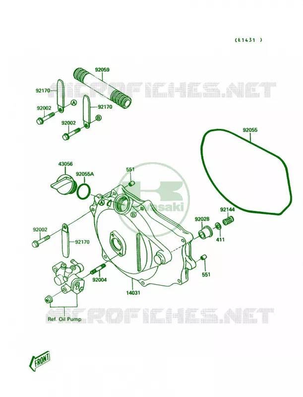 Engine Cover Kawasaki JET SKI 650 1991 JET MATE  JB650-A3