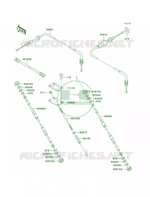 Cables Kawasaki JET SKI 650 1991 X2  JF650-A6
