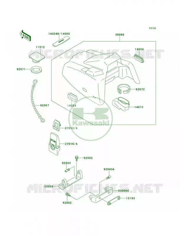 Engine Hood Kawasaki JET SKI 650 1991 X2  JF650-A6