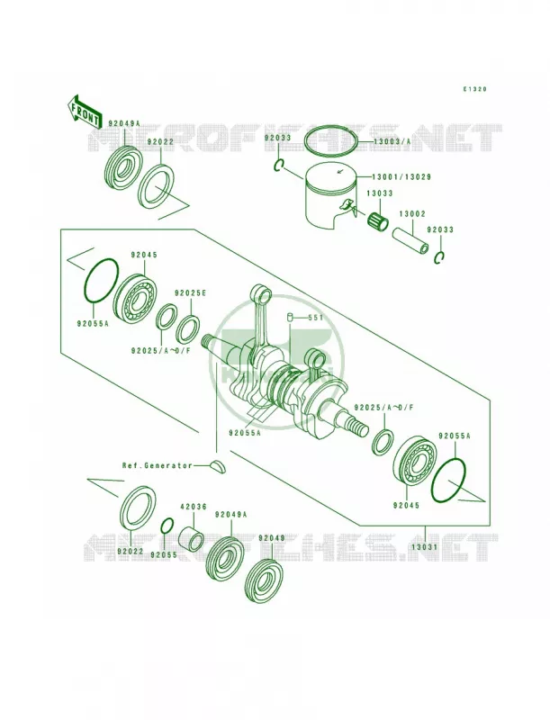 CrankshaftPiston Kawasaki JET SKI 440 1991 JS440  JS440-A15