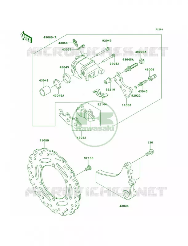 Rear Brake Kawasaki MOTOS 650 2011 KLR650  KL650EBF