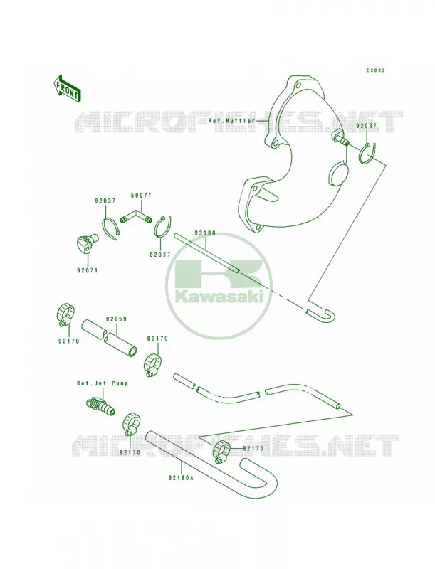 Cooling Kawasaki JET SKI 550 1991 550 SX  JS550-C1