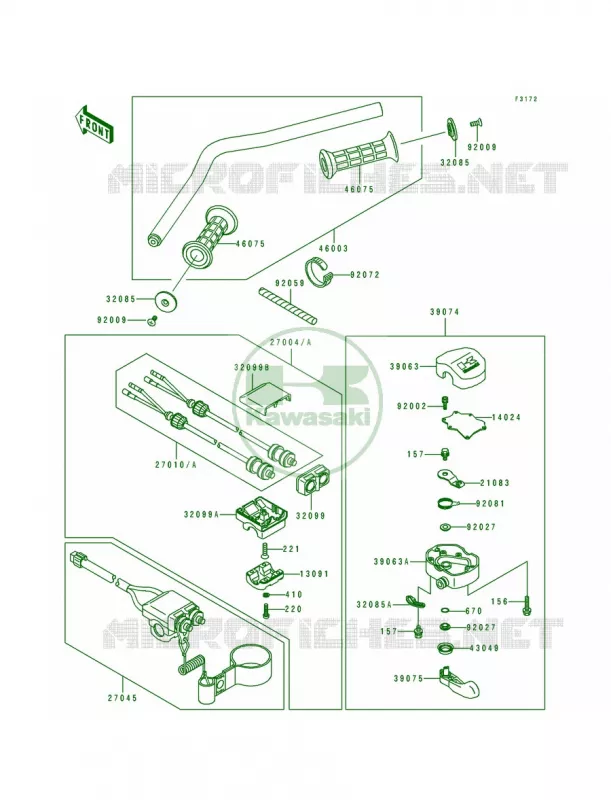 Handlebar Kawasaki JET SKI 550 1991 550 SX  JS550-C1