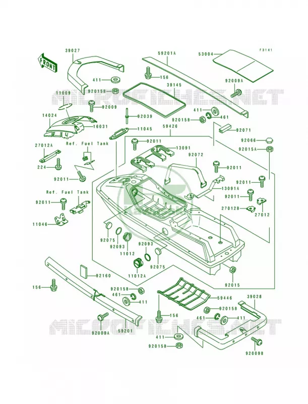 Hull Kawasaki JET SKI 650 1991 650 SX  JS650-B1