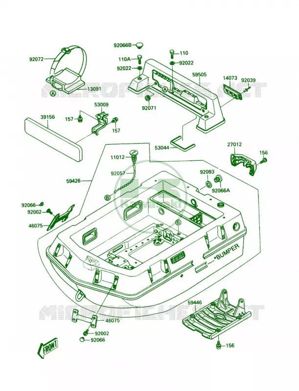 Hull Kawasaki JET SKI 650 1990 JET MATE  JB650-A2
