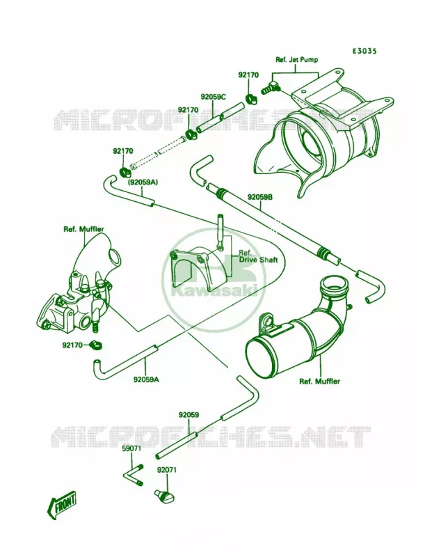 Cooling Kawasaki JET SKI 650 1990 X2  JF650-A5