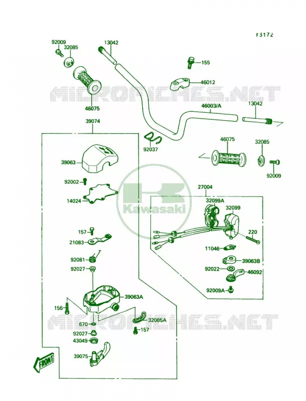 Handlebar Kawasaki JET SKI 650 1990 X2  JF650-A5