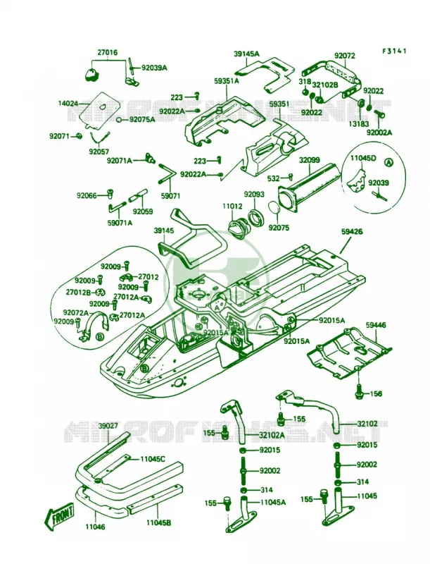 Hull Kawasaki JET SKI 650 1990 X2  JF650-A5