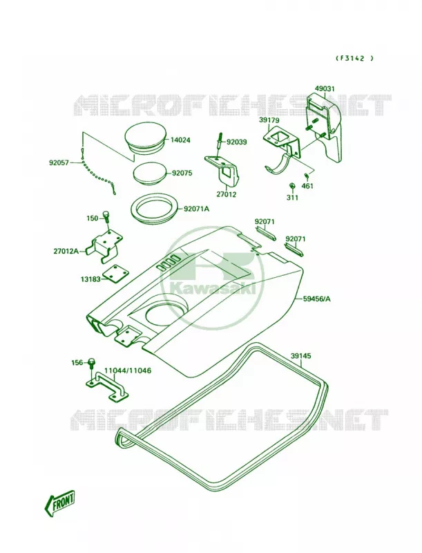 Engine Hood Kawasaki JET SKI 300 1990 300 SX  JS300-A4