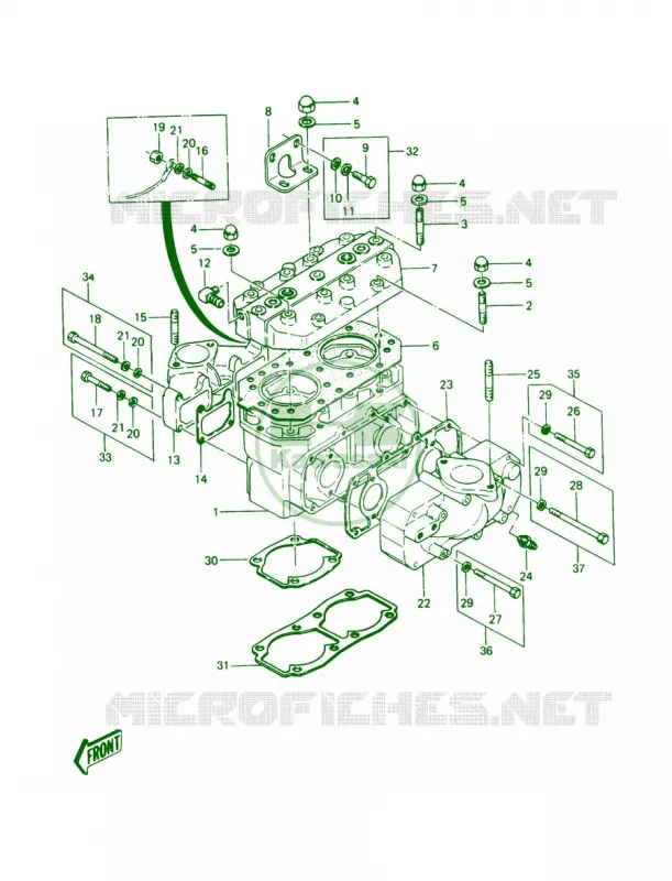 Cylinder HeadCylinder Kawasaki JET SKI 440 1990 JS440  JS440-A14