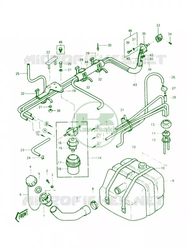FUEL TANK Kawasaki JET SKI 440 1990 JS440  JS440-A14