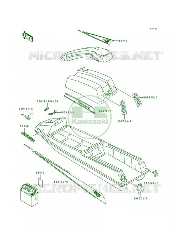 Label Kawasaki JET SKI 550 1990 550 SX  JS550-B1
