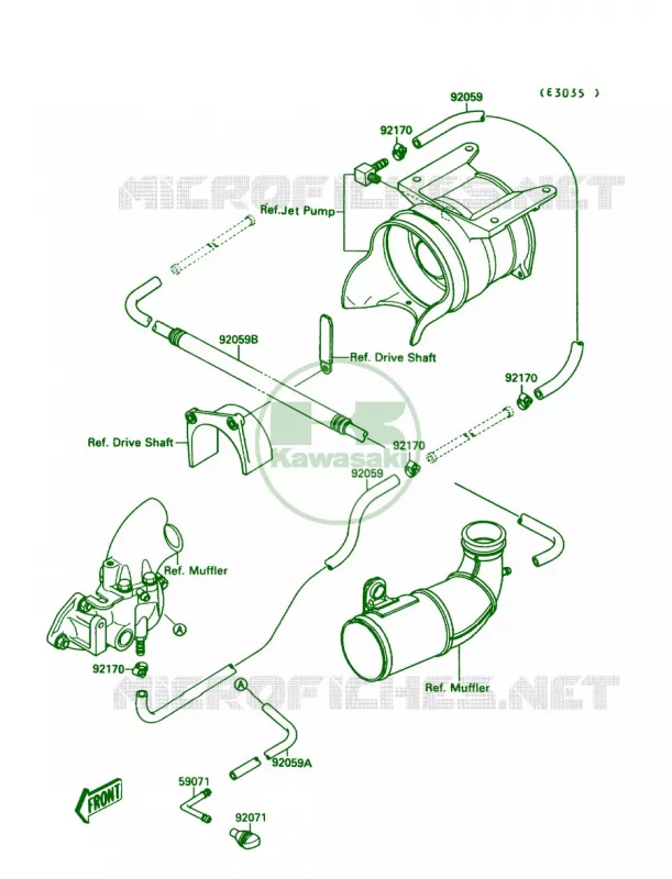 Cooling Kawasaki JET SKI 650 1990 650 SX  JS650-A4