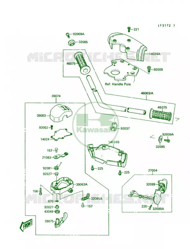 Handlebar Kawasaki JET SKI 650 1990 650 SX  JS650-A4