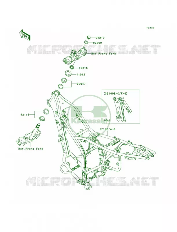 Frame Kawasaki MOTOS 250 2011 KLX250S  KLX250TBF