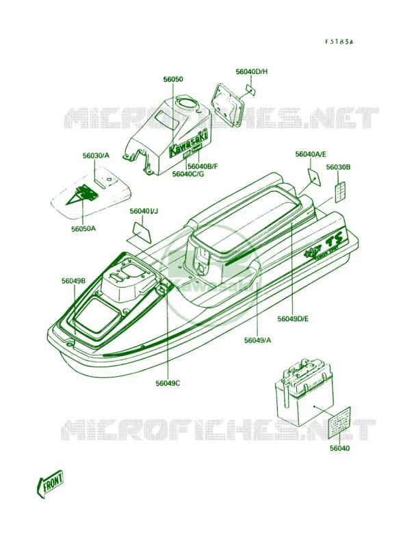 Labels B2 Kawasaki JET SKI 650 1989 TS  JF650-B1