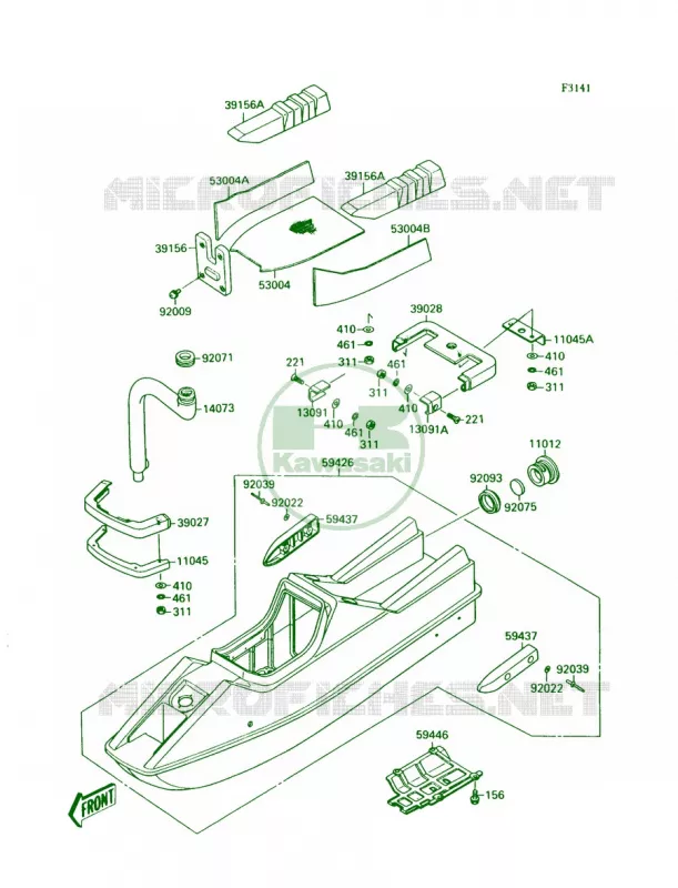 HullJS300-A1A2 Kawasaki JET SKI 300 1989 300 SX  JS300-A3
