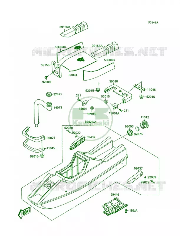 HullJS300-A3A4A5 Kawasaki JET SKI 300 1989 300 SX  JS300-A3