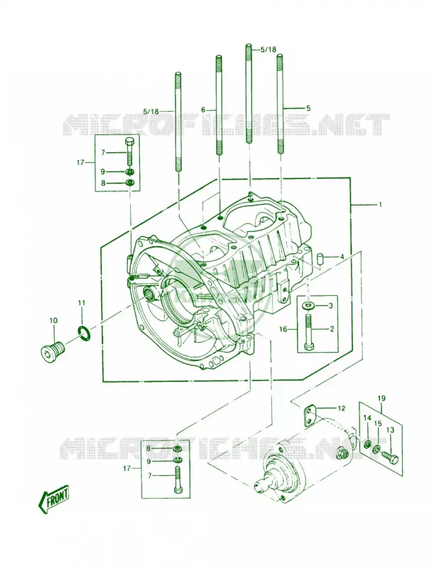 Crankcase Kawasaki JET SKI 440 1989 JS440  JS440-A13